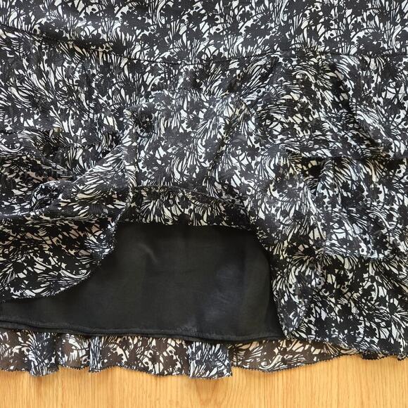 NWOT Ann Taylor Women Silk Floral Tiered Skirt 14 Sheer Whimsigoth Fairy Cottage - Picture 3 of 9